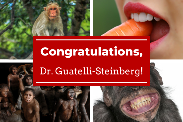 A graphic congratulating Dr. Guatelli-Steinberg