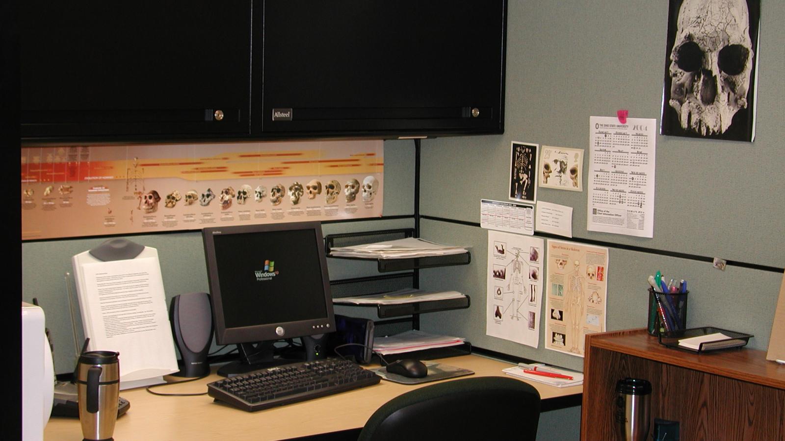 A workstation in the Bioarchaeology Research Laboratory (BARL)
