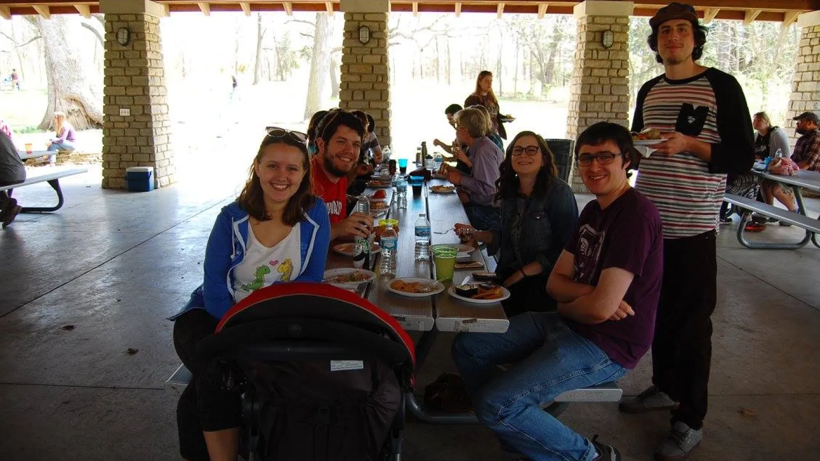 Graduate students enjoying the picnic at Highbanks Metro Park