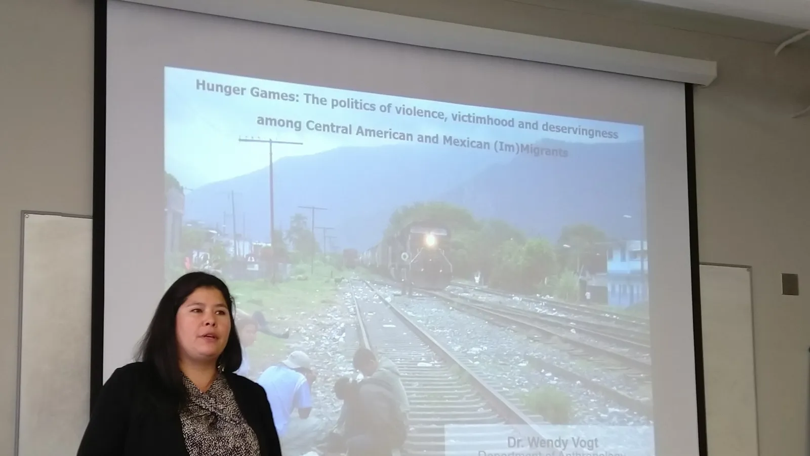 Wendy Vogt giving lecture