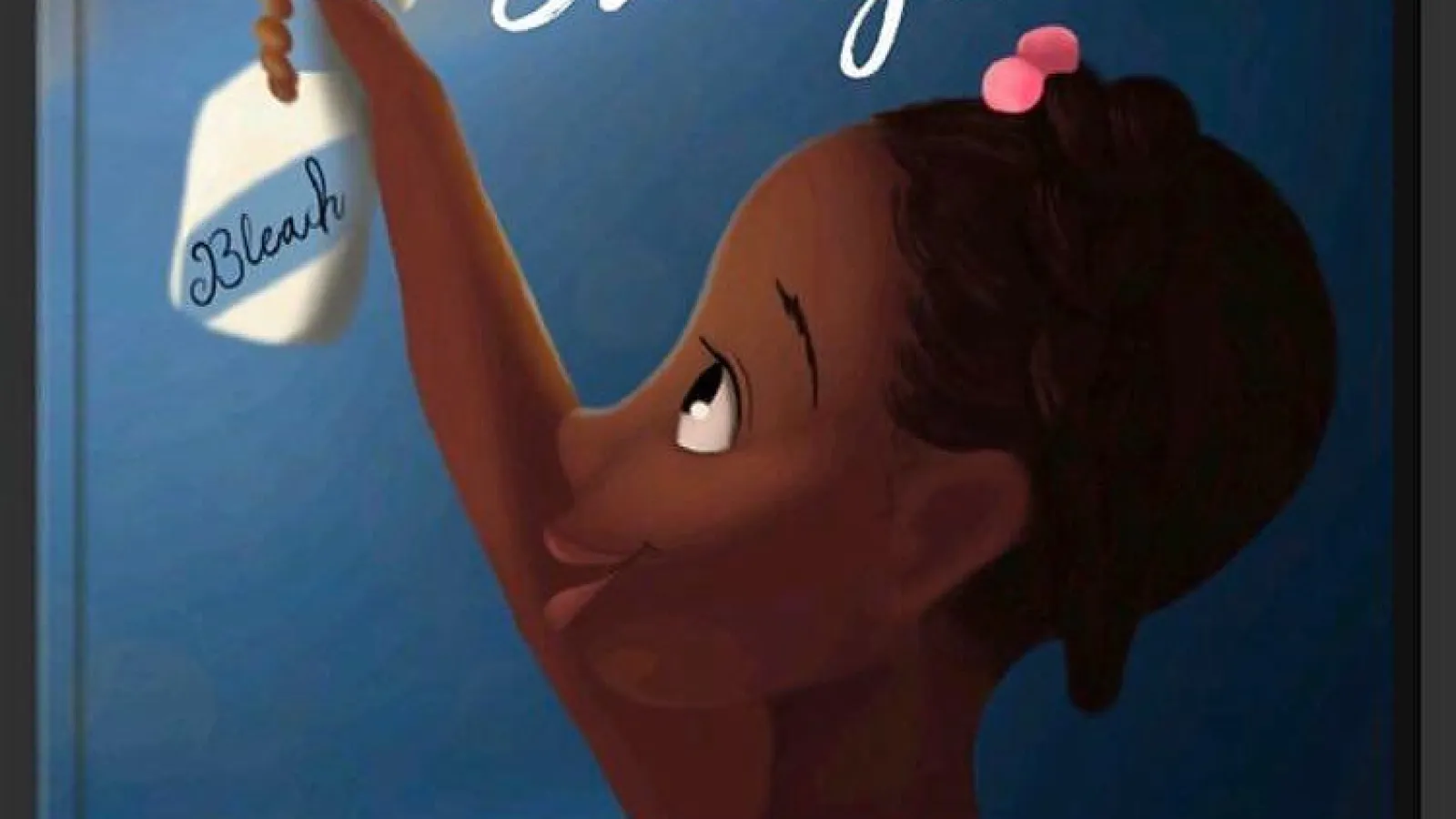 a black child holding up a face mask