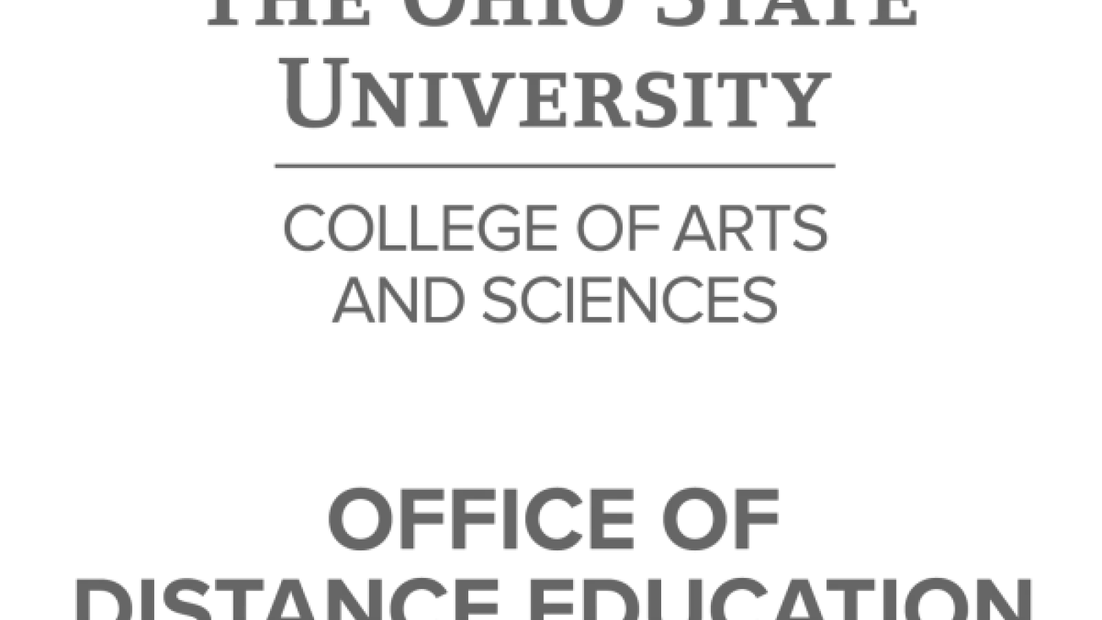 The Ohio State University College of Arts and Sciences Office of Distance Education logo