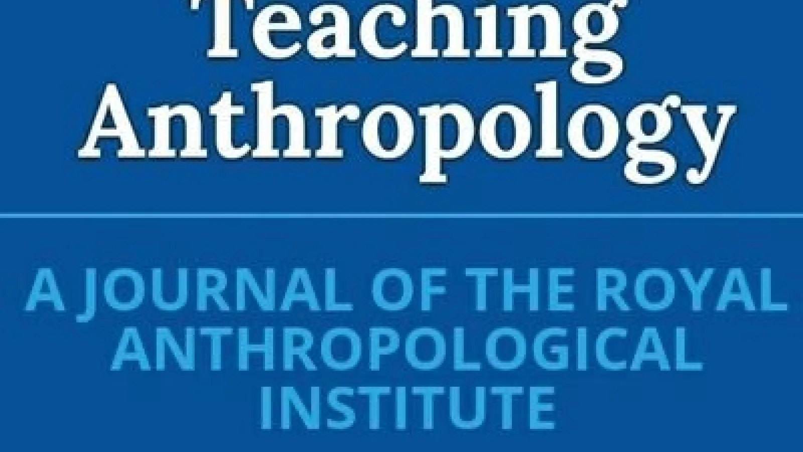 Logo that says Teaching Anthropology a journal of the Royal Anthropological Institute