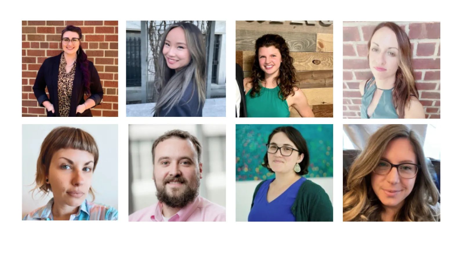 Headshots of eight alumni.
