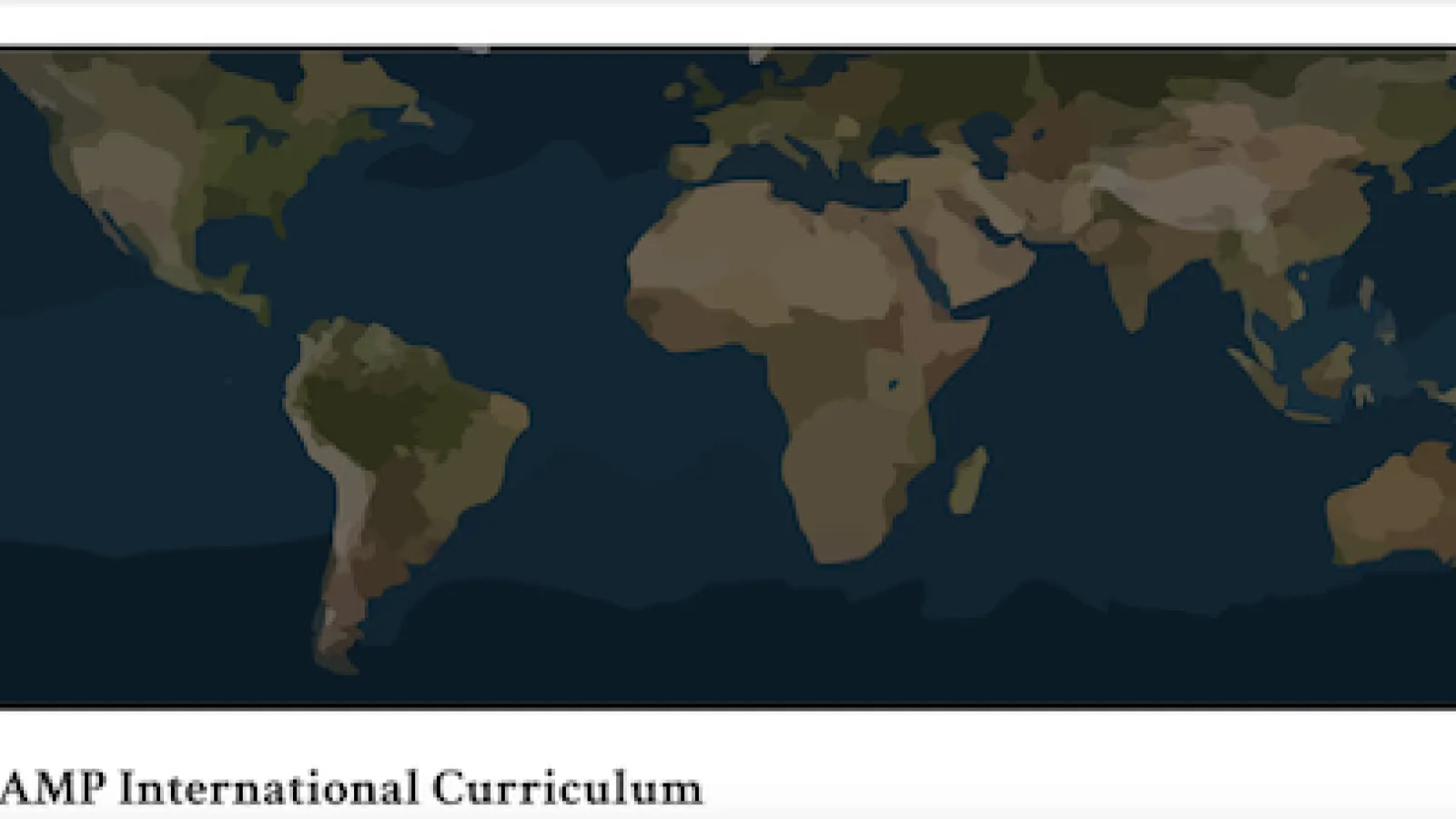 Illustration of the world map and the CAMP International logo