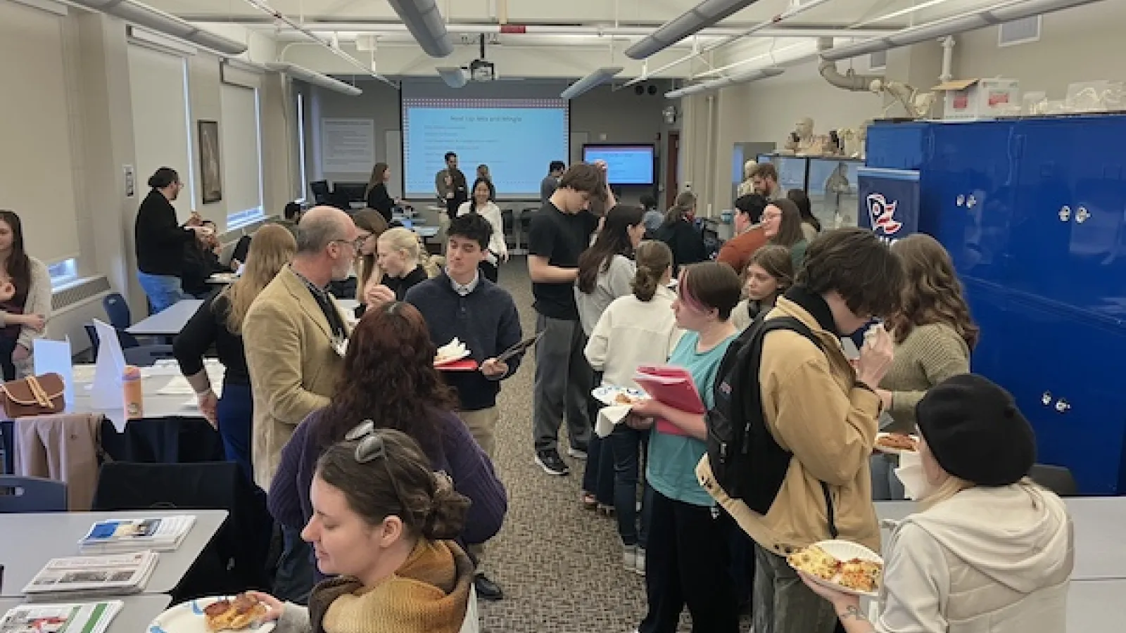 Students attending the alumni panel and internship fair