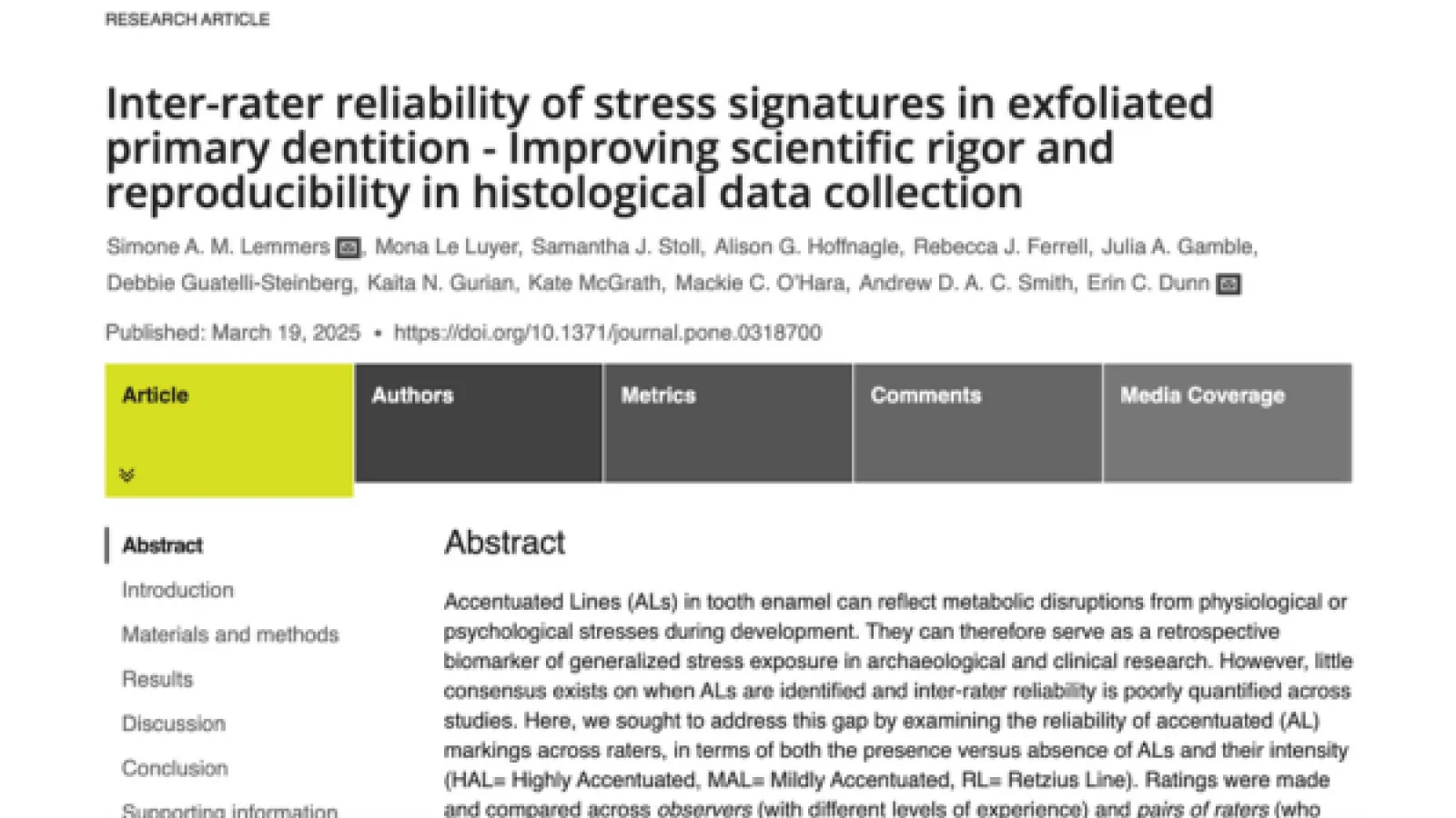 Screen capture from PLOS One