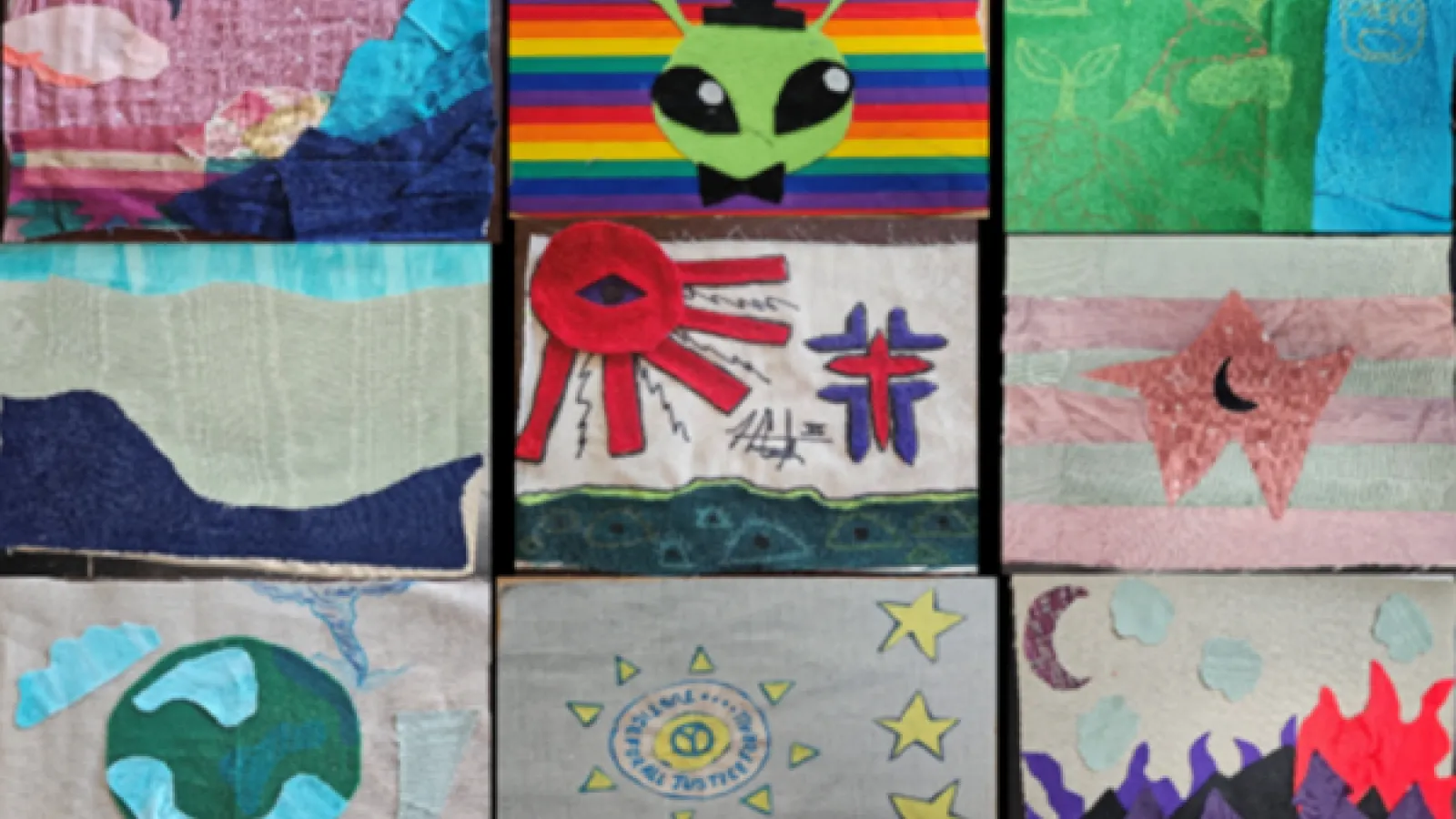 different examples of children's artwork