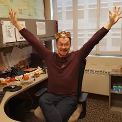 Mark Hubbe wearing a golden crown Mark Hubbe wearing a golden crown