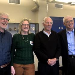 Sam Stout with Chair Kris Gremillion, Clark Larsen, and Divisional Dean Morton O'Kelly Sam Stout with Chair Kris Gremillion Clark Larsen and Divisional Dean Morton O'Kelly