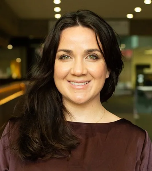 Smiling brunette woman
