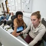 Franny Lazarus with student