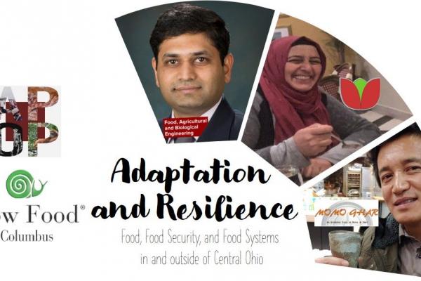 A graphic showing the speakers for the Adaptation and Resilience talk