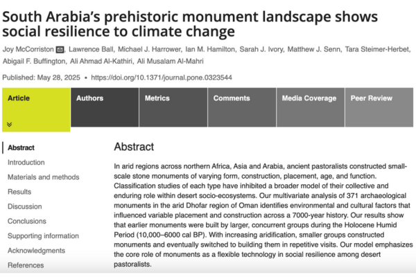 Abstract and title page of the article published in PLOS One