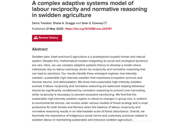 Abstract and title page of the article published in Royal Society Open Science