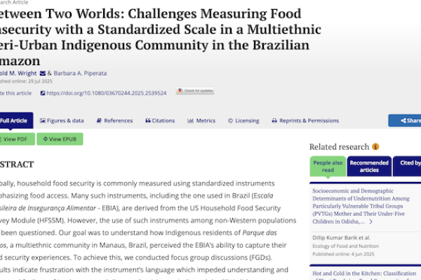 Screen shot of the article title and abstract from the journal website