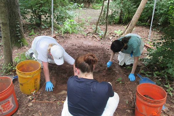 Megan Hardie doing fieldwork