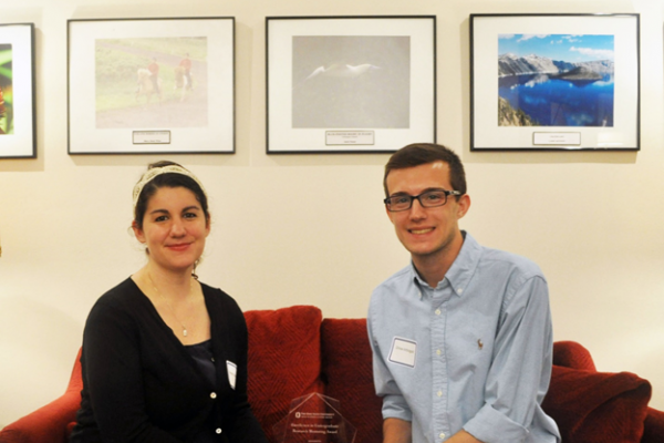 Abby Buffington receives award Abby Buffington (left) pictured with her mentee Drew Arbogast