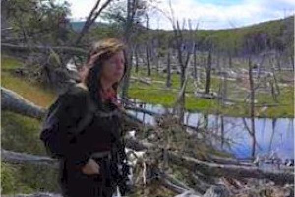 Anthropologist in the field in Tierra Del Fuego