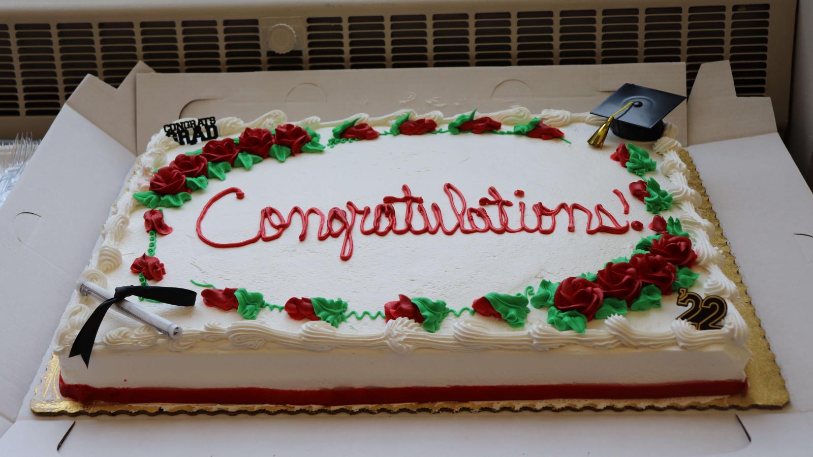 Cake celebrating our graduates