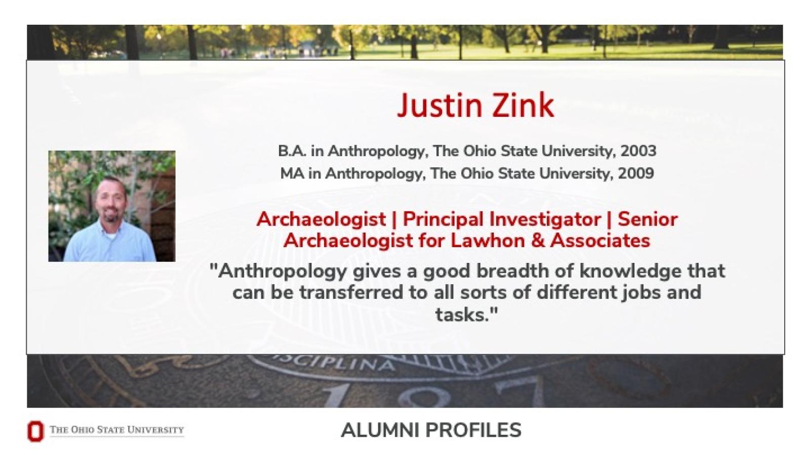 Justin Zink profile.